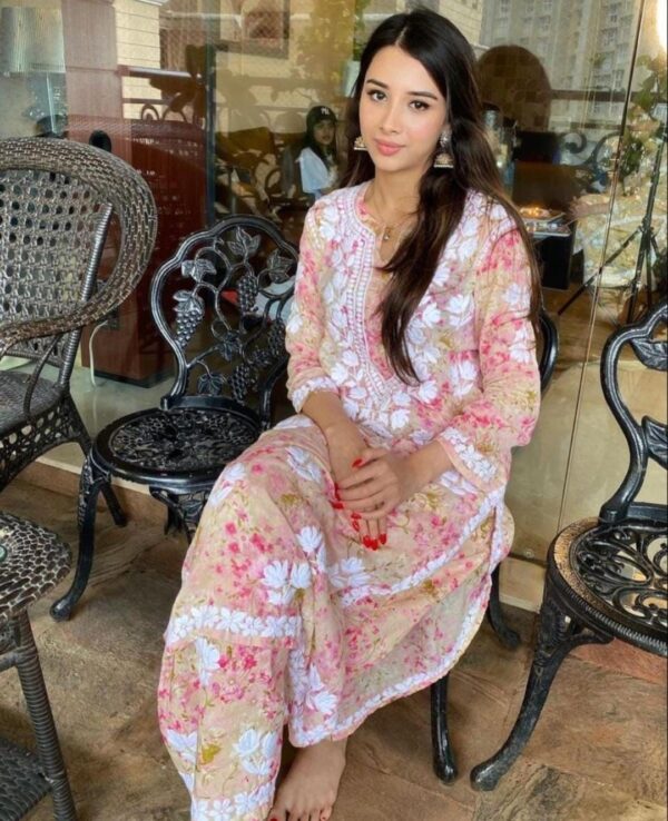 Blush Floral Kurti Set